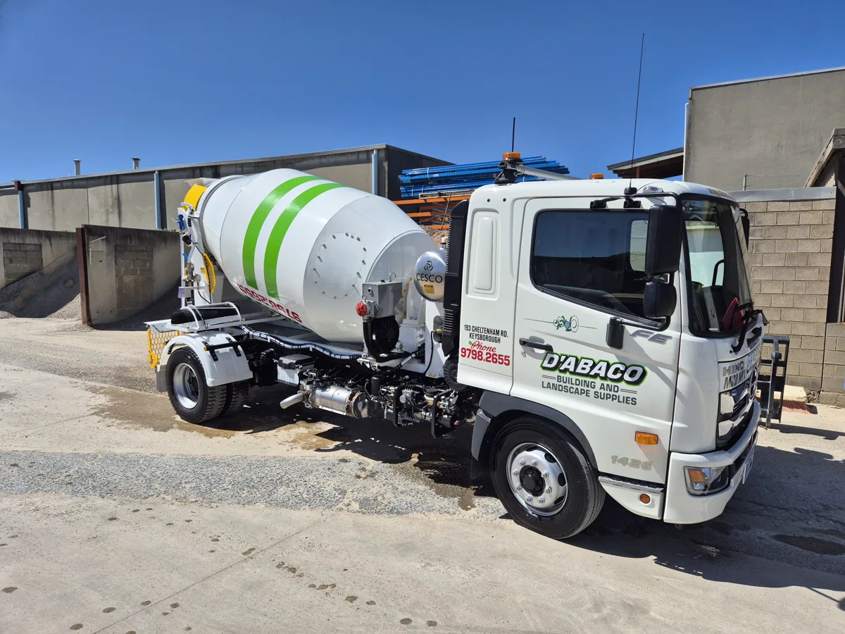 D'Abaco Mini Mix concrete truck at the yard